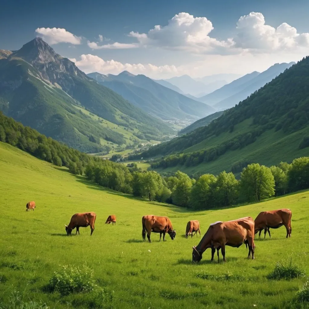 Prompt: wild pastoral mountain landscape 
