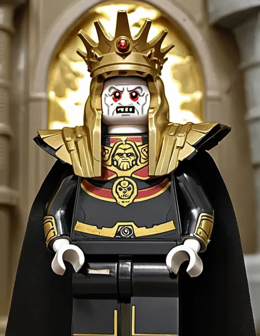 Prompt: he Emperor of Mankind also referred to by the Imperial Cult and the Adeptus Ministorum as the God-Emperor of Mankind is the sovereign ruler of the Imperium of Man, and Father, Guardian, and God of the human race. He has sat immobile within the Golden Throne of Terra for ten thousand years. Although once a living man, His shattered body can no longer support life, and remains intact only by a combination of ancient technology and the sheer force of His will, itself sustained by the soul-sacrifice of countless millions of psykers.