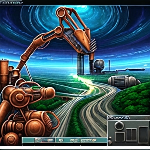 Prompt: Factorio style machinery