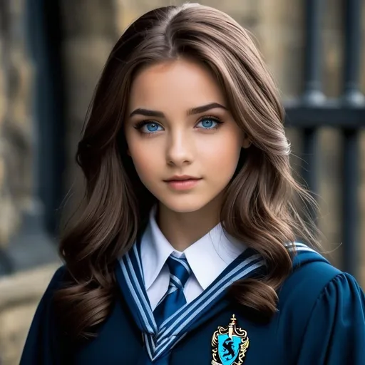 Prompt: A beautiful  brown hair , and beautiful eyes girl who attended Hogwarts and sorted into Ravenclaw and known as a half blood princess,  she was a disturbed girl and emotional at the same time she is brave and beautiful and most courage girl in Hogwarts
(Tie Blue and silver colors )