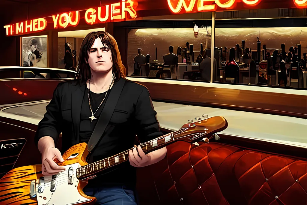 Prompt: You dreamed of a big star
He played a mean guitar
He always ate in the Steak Bar
He loved to drive in his Jaguar
So welcome to the machine