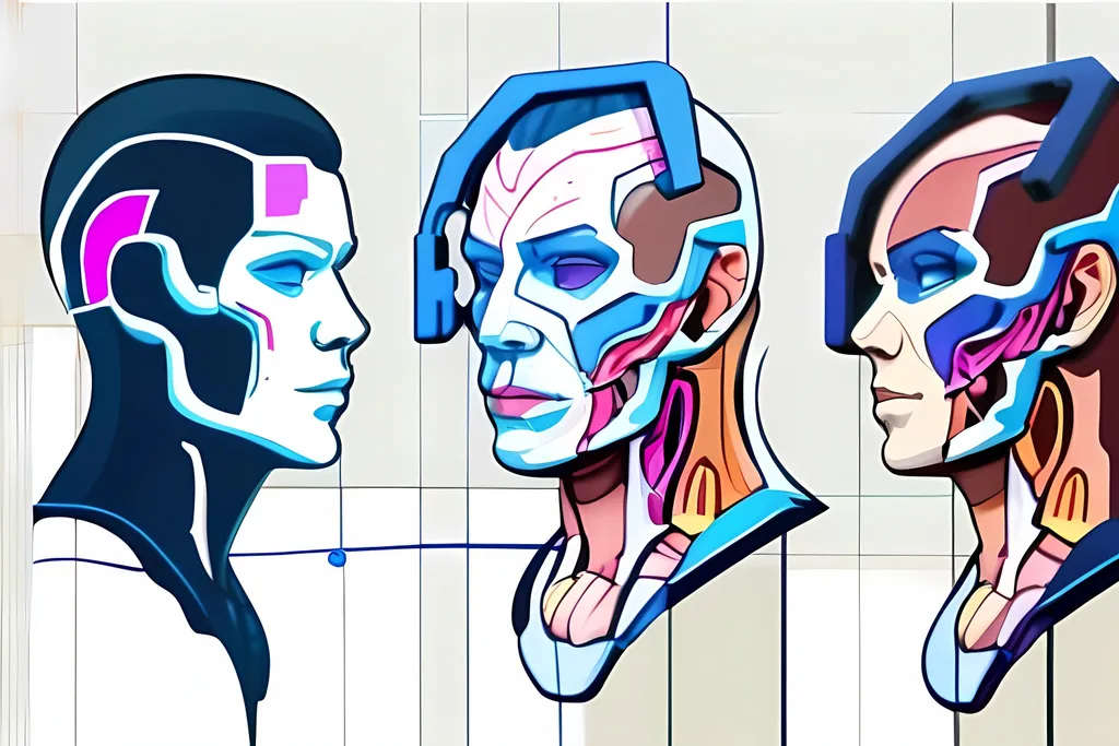 Prompt: isometrical, videogame-like depiction of the anatomical makeup of a gamer, multiple layers and slices overlaid each other, logo style on plain background, artistic blueprint with music theme