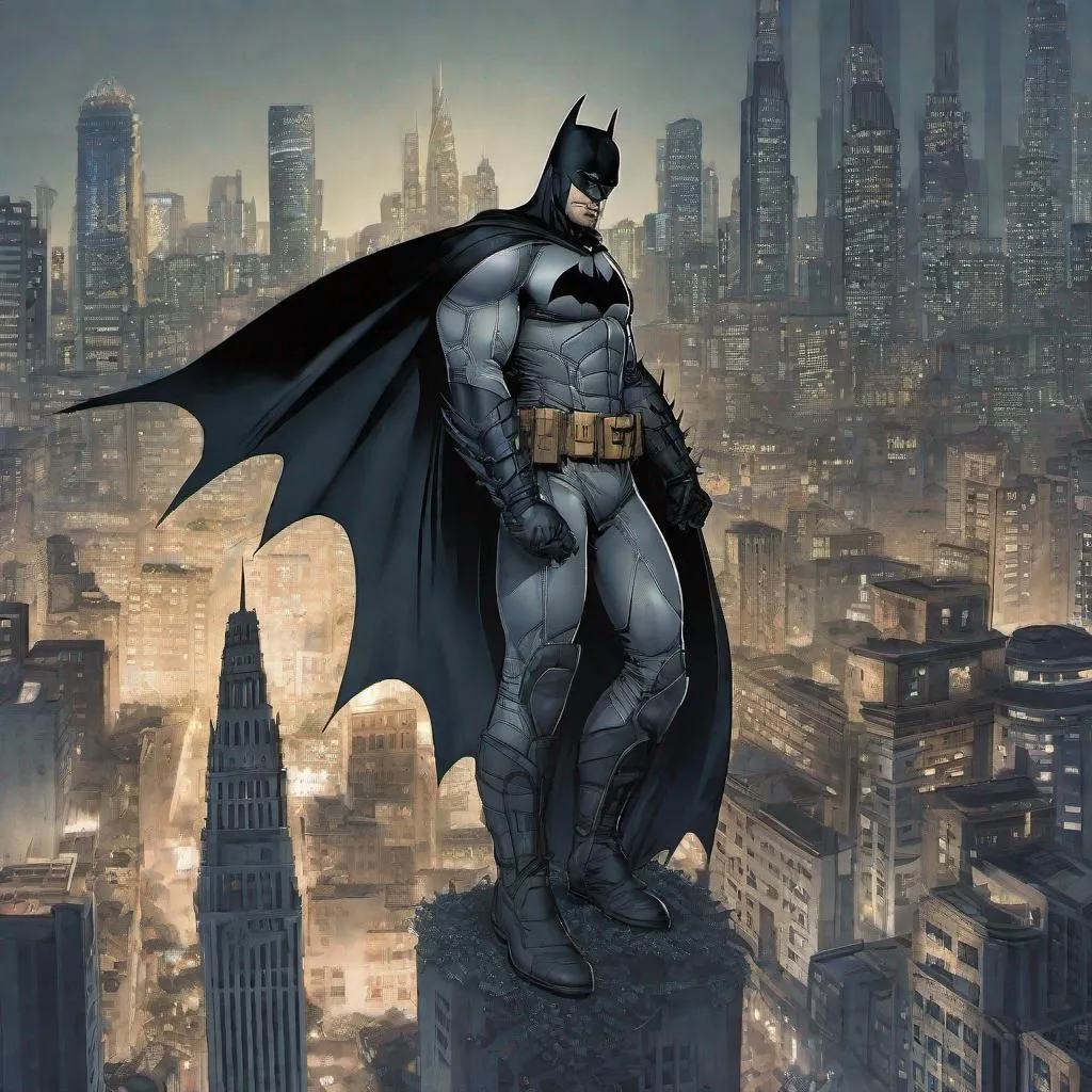 Prompt: batman standing about city

