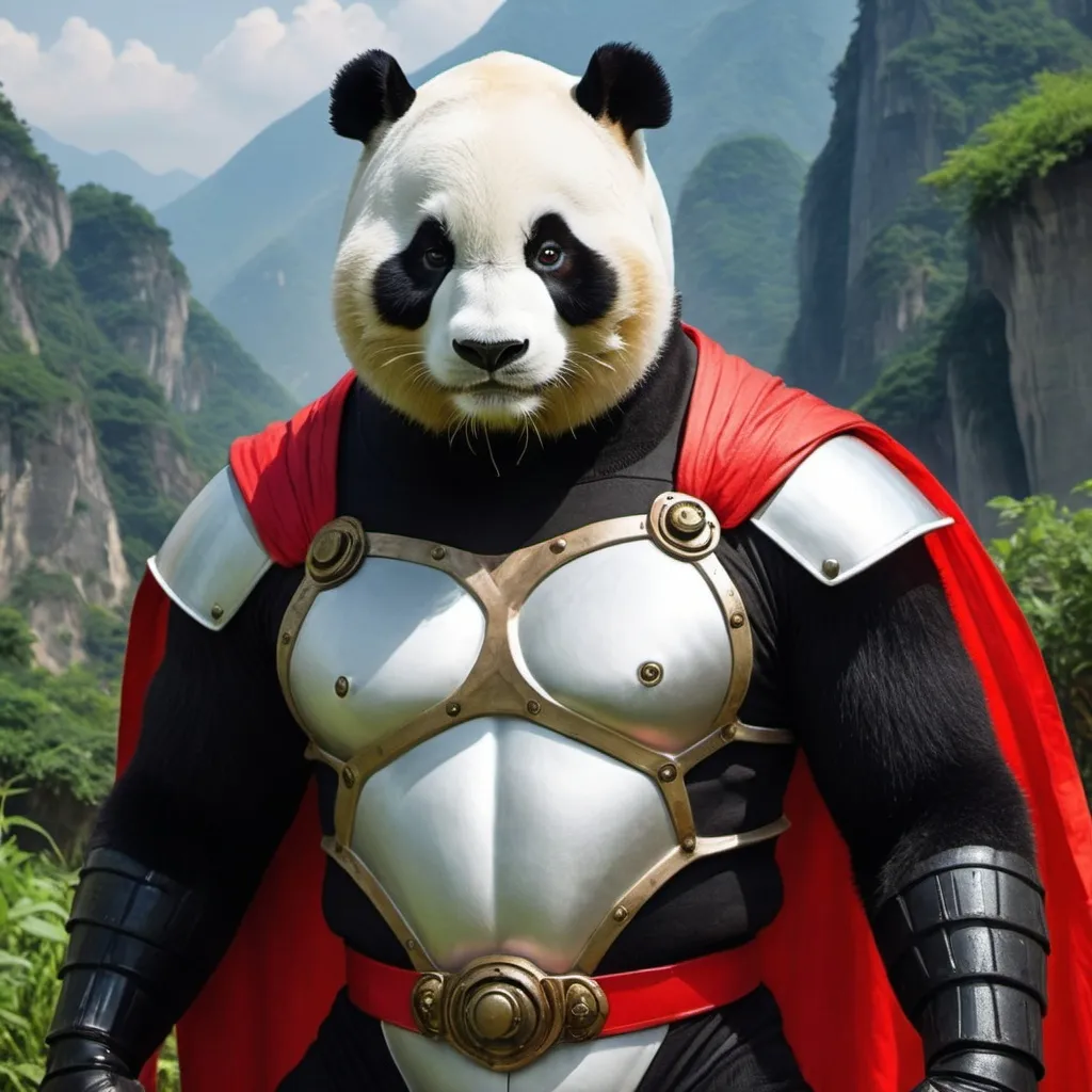 Prompt: PANDAR a panda superhero from an 80s fantasy film

