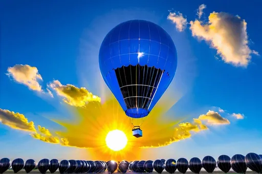 Prompt: solar ballon 6000 with blue color in the sky

