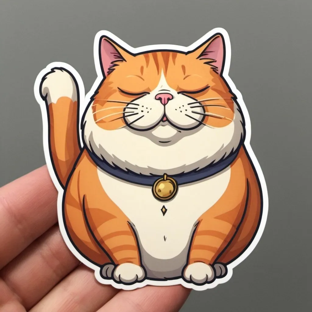 Prompt: a fat cat, sticker


