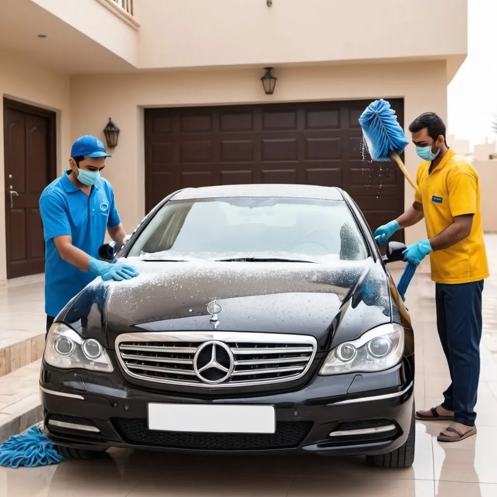 Prompt: A car wash company that comes to your house and cleans your car in uae targegting local people 