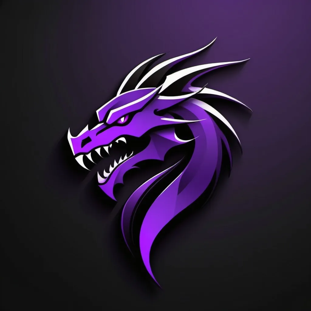 Prompt: purple and black dragon logo. fierce