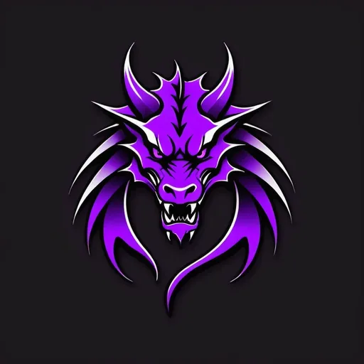 Prompt: purple and black dragon logo. fierce