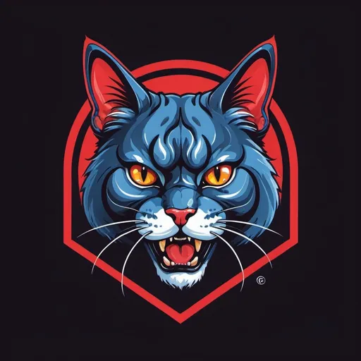 Prompt: Logo cat angre