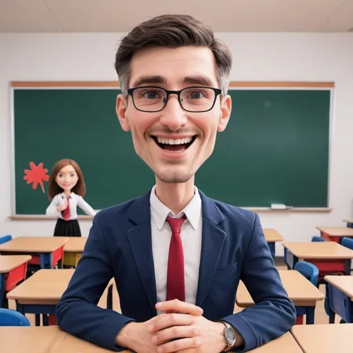 Prompt: speaking animated English teacher