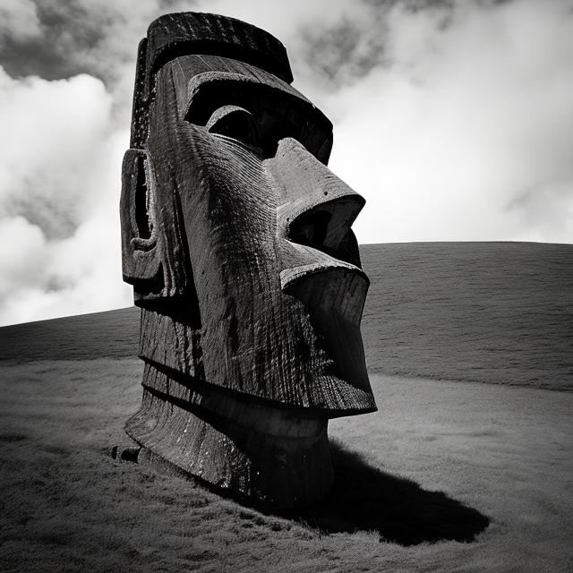 Prompt: Easter island statue coming to life
 