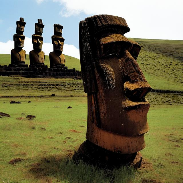 Prompt: easter island man