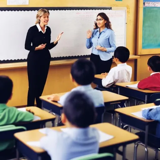 Prompt: A teacher is teaching a class 