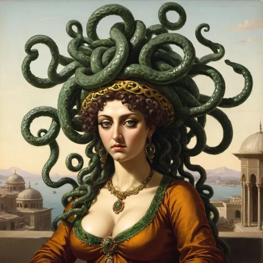 Prompt: medusa as an ottoman sultana