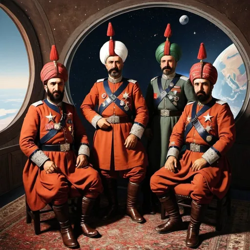 Prompt: ottoman turks in space