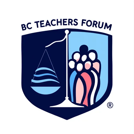 Prompt: **Logo Concept**  
**Visual Elements**:  
1. **Icon**:  
   - A **shield** (symbolizing protection and strength) split into two parts:  
     - **Left side**: A stylized **scale** (representing fairness and "fair share").  
     - **Right side**: Abstract **figures of people united** (symbolizing teachers standing together).  
   - **Blue gradient** from navy (trust) to sky blue (hope).  

2. **Text**:  
   - **Primary**: "BC TEACHERS FORUM" in bold, uppercase, modern sans-serif font (clean and authoritative).  
   - **Tagline**: "Fair Share" in a smaller, italicized font beneath, using a slightly lighter blue.  

3. **Style**:  
   - Minimalist and professional with sharp lines for the shield, softened curves for the figures.  

---

### **Mockup Description**:  
![Logo Concept](https://via.placeholder.com/400x200.png?text=BC+TEACHERS+FORUM+|+Fair+Share+/+Shield+++Scales+++Unity