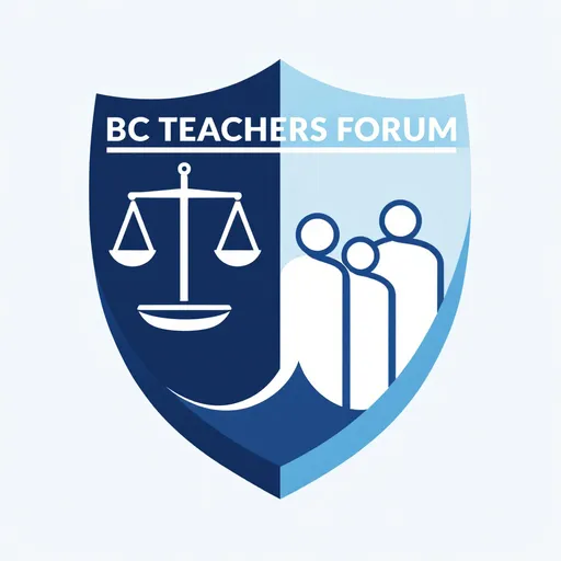 Prompt: **Logo Concept**  
**Visual Elements**:  
1. **Icon**:  
   - A **shield** (symbolizing protection and strength) split into two parts:  
     - **Left side**: A stylized **scale** (representing fairness and "fair share").  
     - **Right side**: Abstract **figures of people united** (symbolizing teachers standing together).  
   - **Blue gradient** from navy (trust) to sky blue (hope).  

2. **Text**:  
   - **Primary**: "BC TEACHERS FORUM" in bold, uppercase, modern sans-serif font (clean and authoritative).  
   - **Tagline**: "Fair Share" in a smaller, italicized font beneath, using a slightly lighter blue.  

3. **Style**:  
   - Minimalist and professional with sharp lines for the shield, softened curves for the figures.  

---

### **Mockup Description**:  
![Logo Concept](https://via.placeholder.com/400x200.png?text=BC+TEACHERS+FORUM+|+Fair+Share+/+Shield+++Scales+++Unity