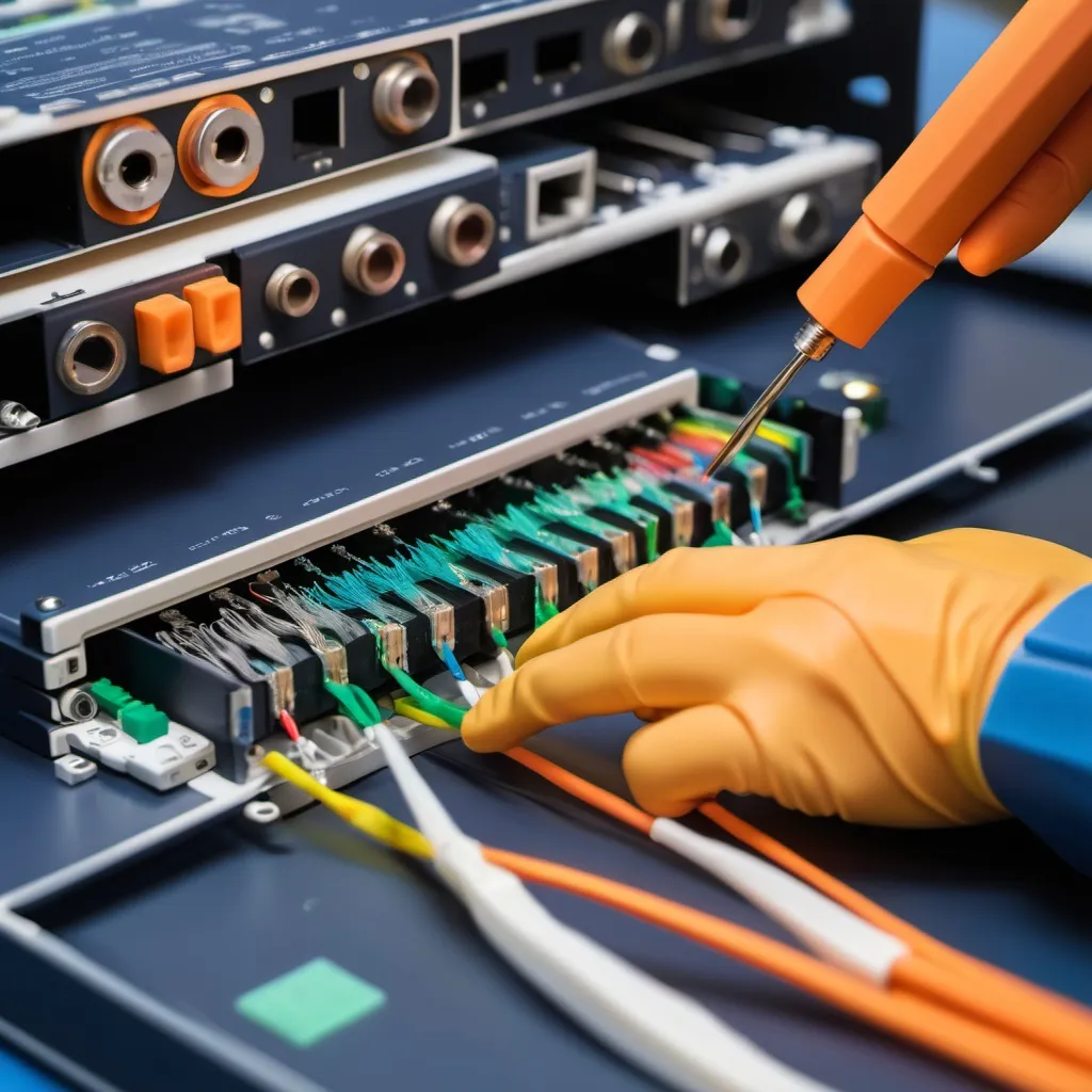 Prompt: Fiber optic splicing