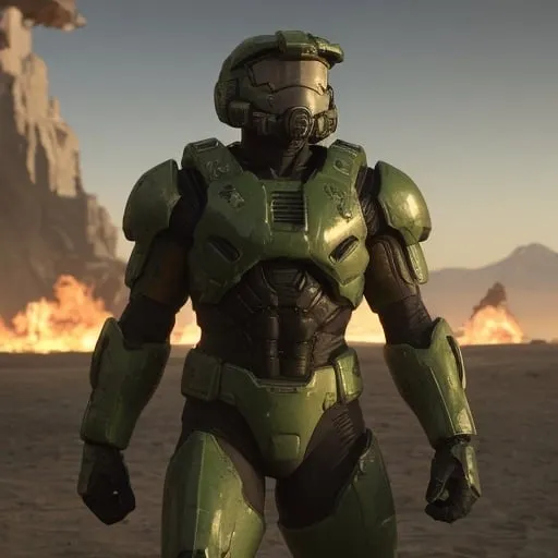 Prompt: Doom guy and master chief in thongs 