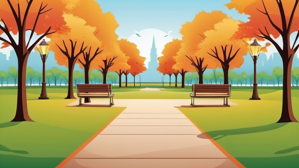 Prompt: empty park vector graphic