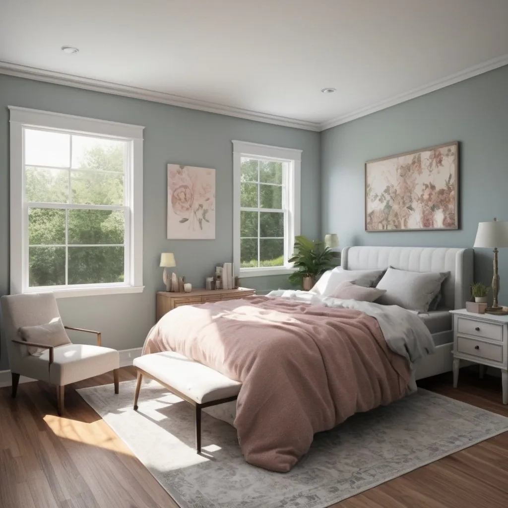 Prompt: bedroom in suburban house that looks unrealistic
