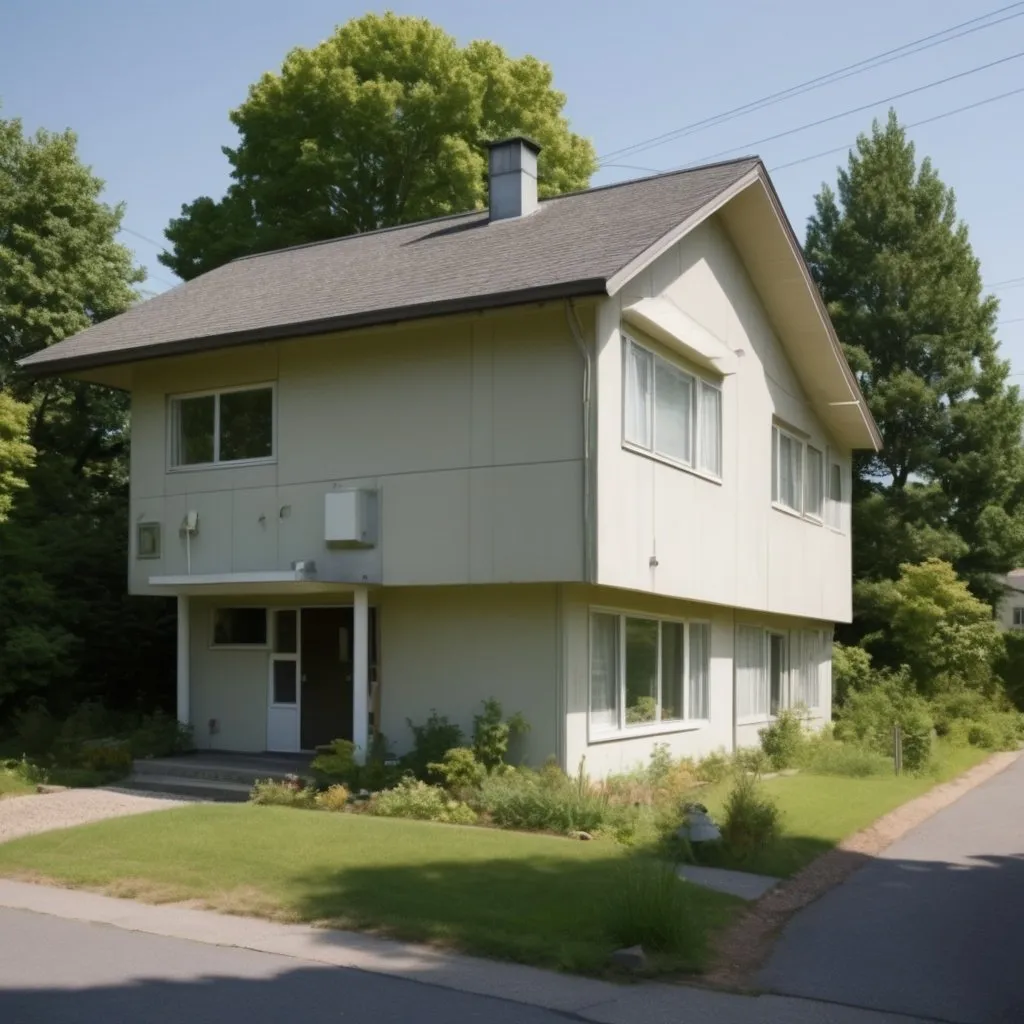 Prompt: a nuked house that looks liveable with high radiation levels
