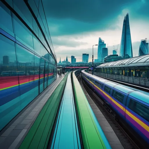 Prompt: abstract image of views from london waterloo
