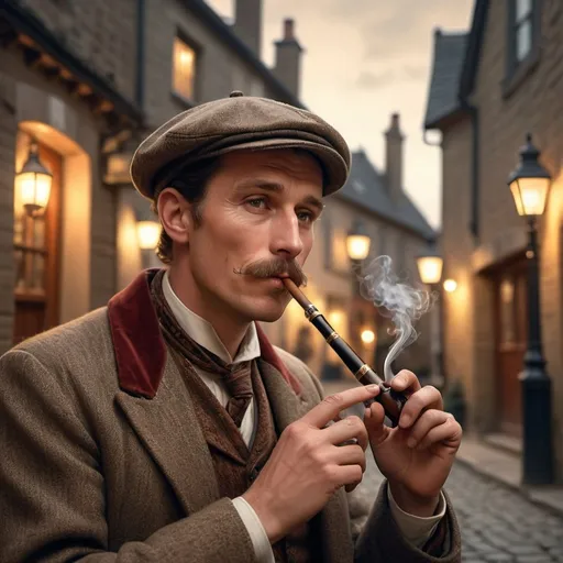 Prompt: AN english man smoking a pipe
