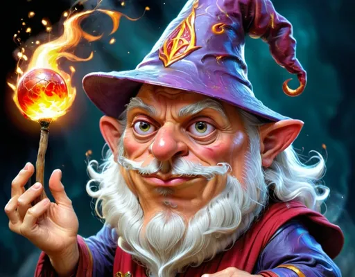 Prompt: Wizard fantasy fireball