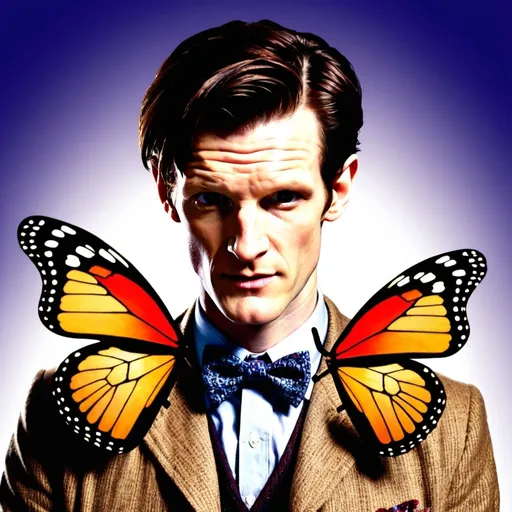 Prompt: Doctor 11 Matt smith butterfly 