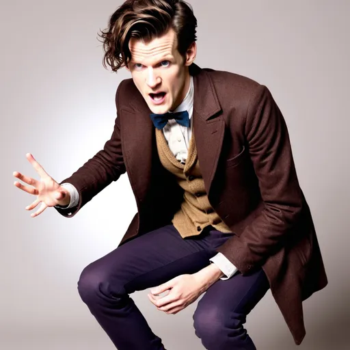 Prompt: Doctor 11 Matt smith pooping and Harry Styles poop singing 