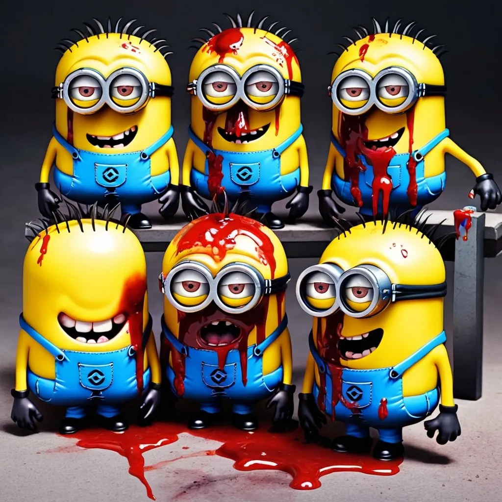 Prompt: The bloody zombie minions 