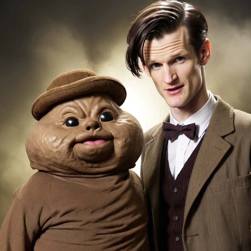 Prompt: Doctor 11 Matt smith and river poop