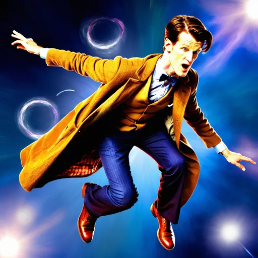 Prompt: Doctor 11 Matt smith fly 