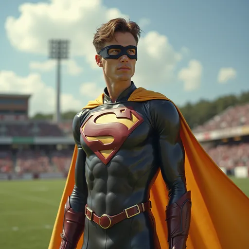 Prompt: A superhero sidekick on a sideline