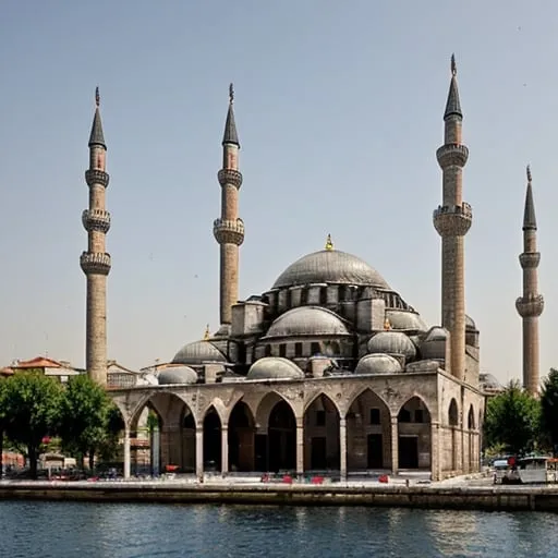 Prompt: Isatanbul mosque with palastain mosque 