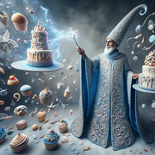 Prompt:  Cake wizard