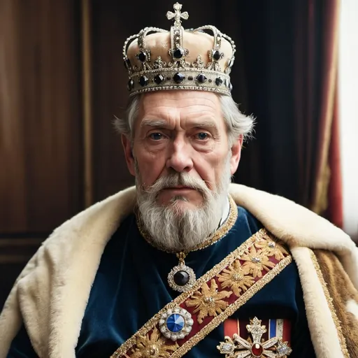 Prompt: old king wearing imperial crown of russia
