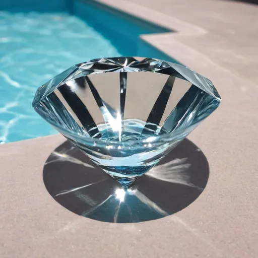 Prompt: Poolwasser was wie ein diamant schimmert, kristallklares Wasser
