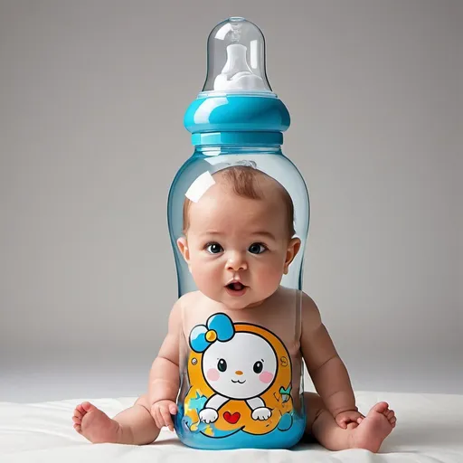 Prompt: the worlds most expensive baby bottle for a bouncehouse cartoonish even more cartoonish
