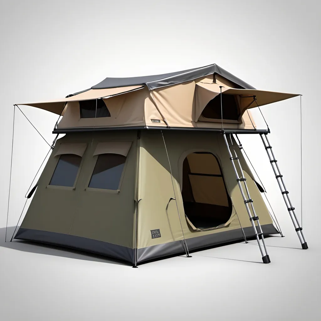 Prompt: 
Realistic camping roof tent