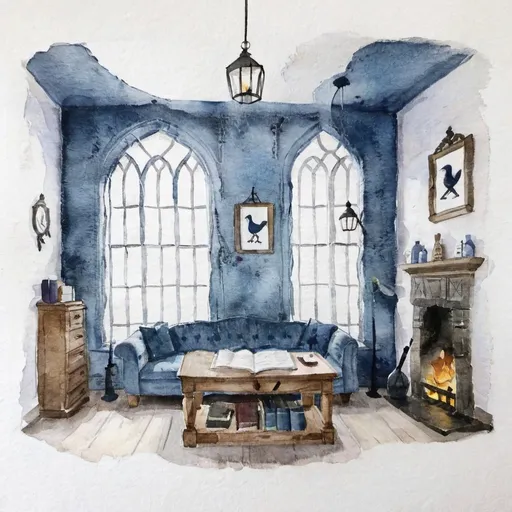 Prompt: ravenclaw commonroom interior at hogwarts