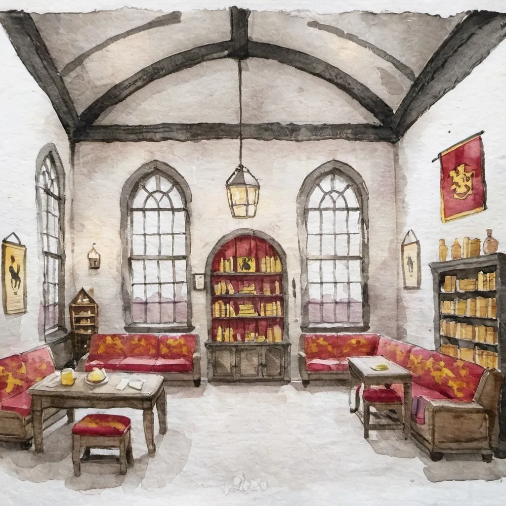 Prompt: gryffindor commonroom interior at hogwarts