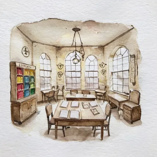 Prompt: charms classroom interior at hogwarts