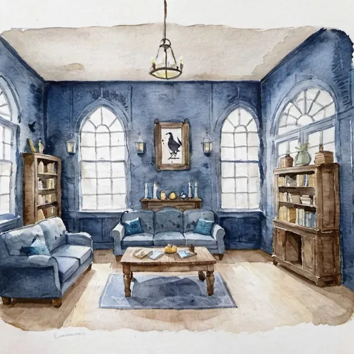 Prompt: ravenclaw commonroom interior at hogwarts