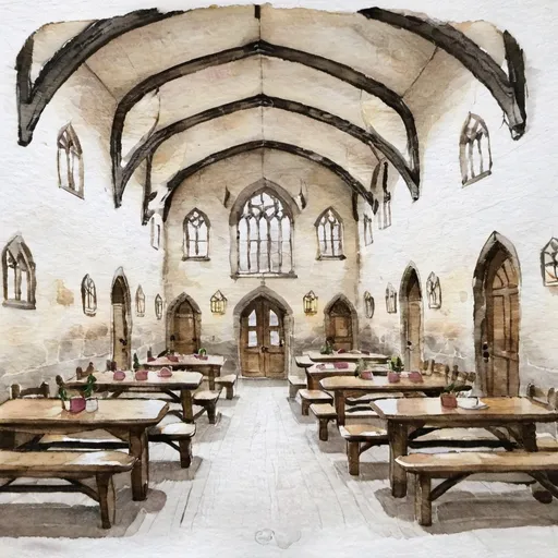 Prompt: dining hall interior at hogwarts