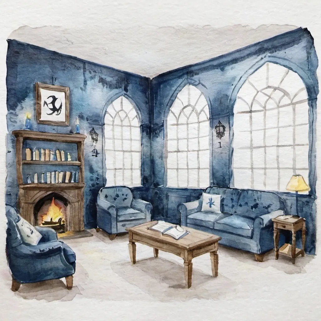 Prompt: ravenclaw commonroom interior at hogwarts