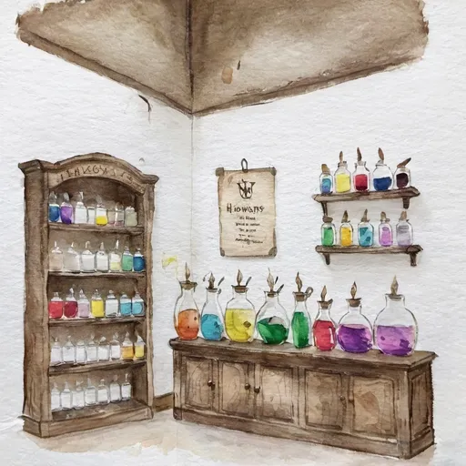 Prompt: potions classroom interior at hogwarts