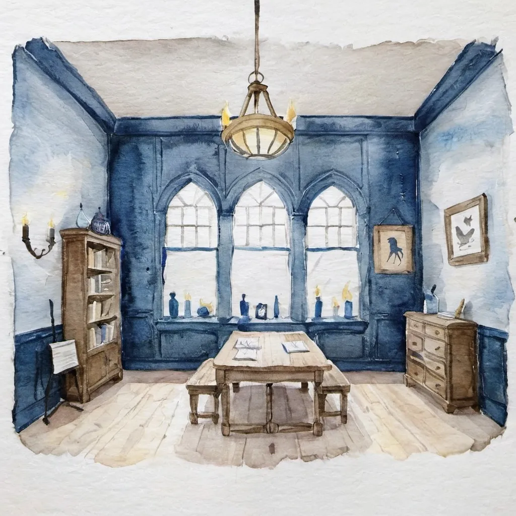 Prompt: ravenclaw commonroom interior at hogwarts